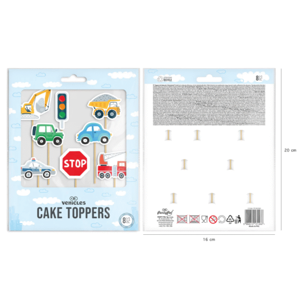 TOPPERY  PAPIEROWE Auta  CAKE  8 szt - obrazek 3