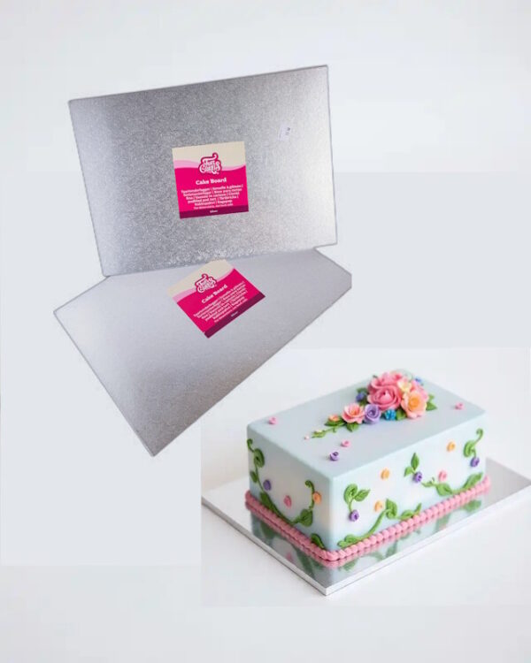 Podkładka pod ciasto FunCakes 40,5x30,5 cm srebrny 3mm
