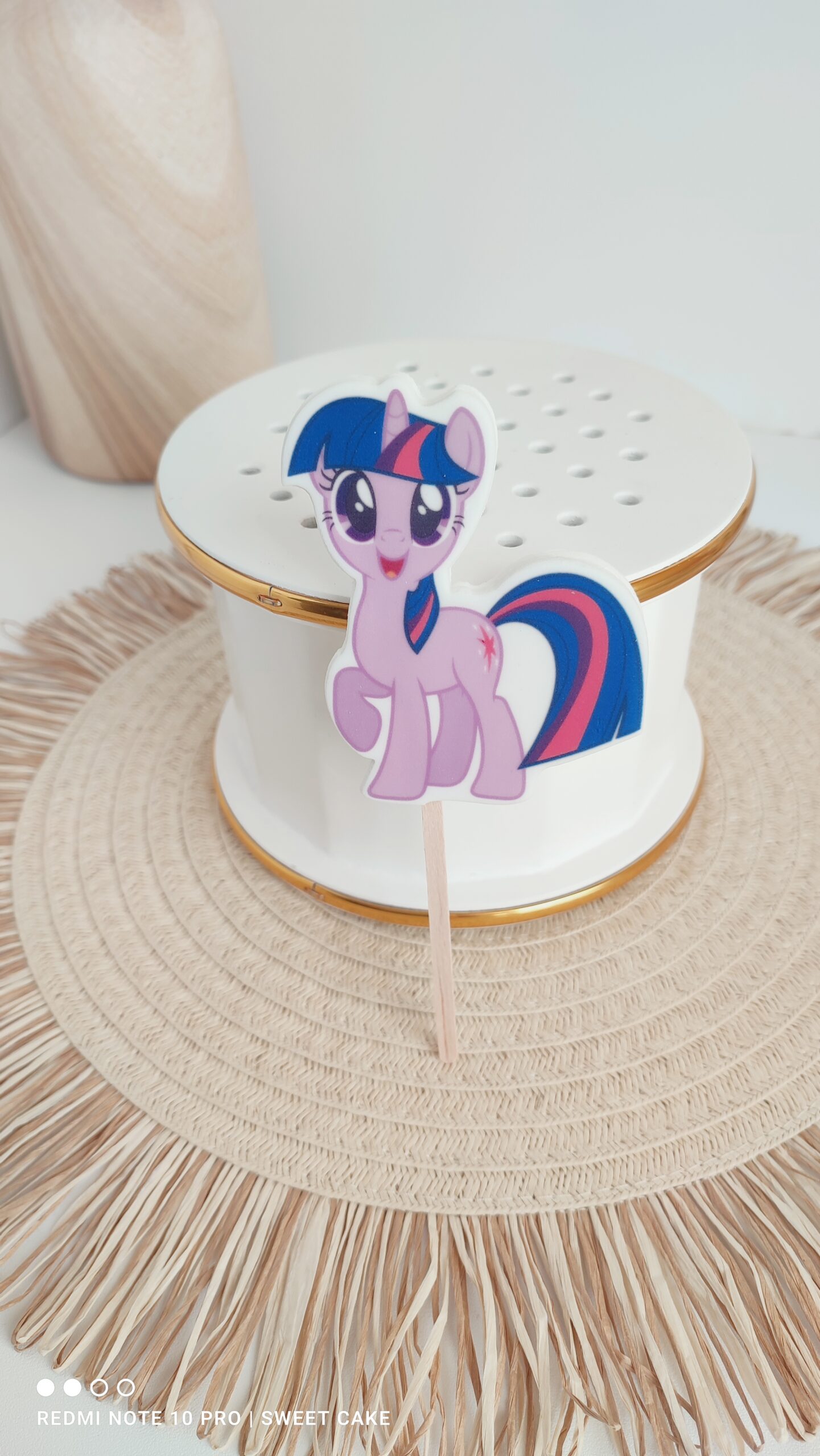 Topper/Tabliczka cukrowa 2D KUCYK PONY FIOLETOWY "1" - obrazek 3