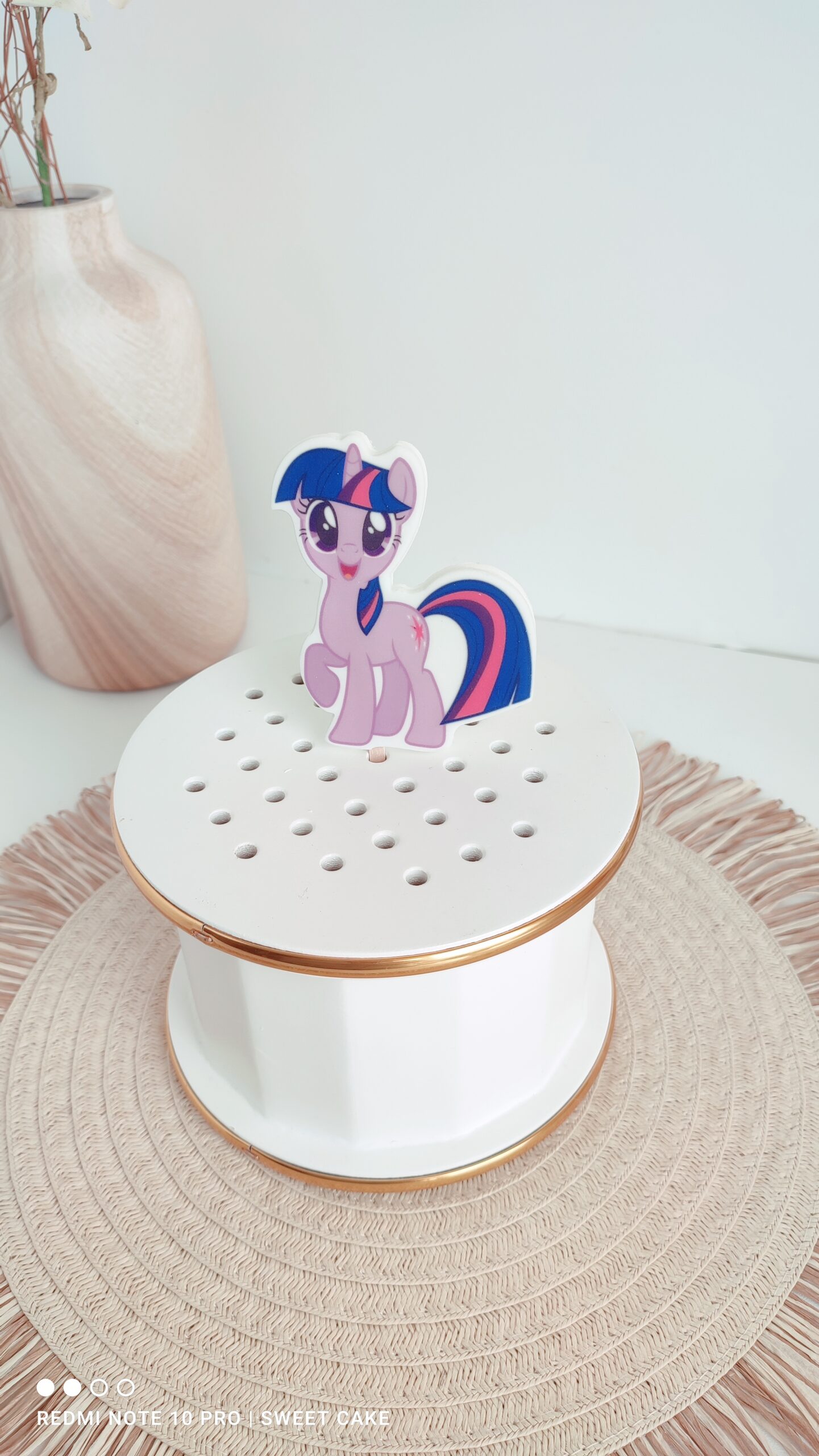 Topper/Tabliczka cukrowa 2D KUCYK PONY FIOLETOWY "1" - obrazek 2