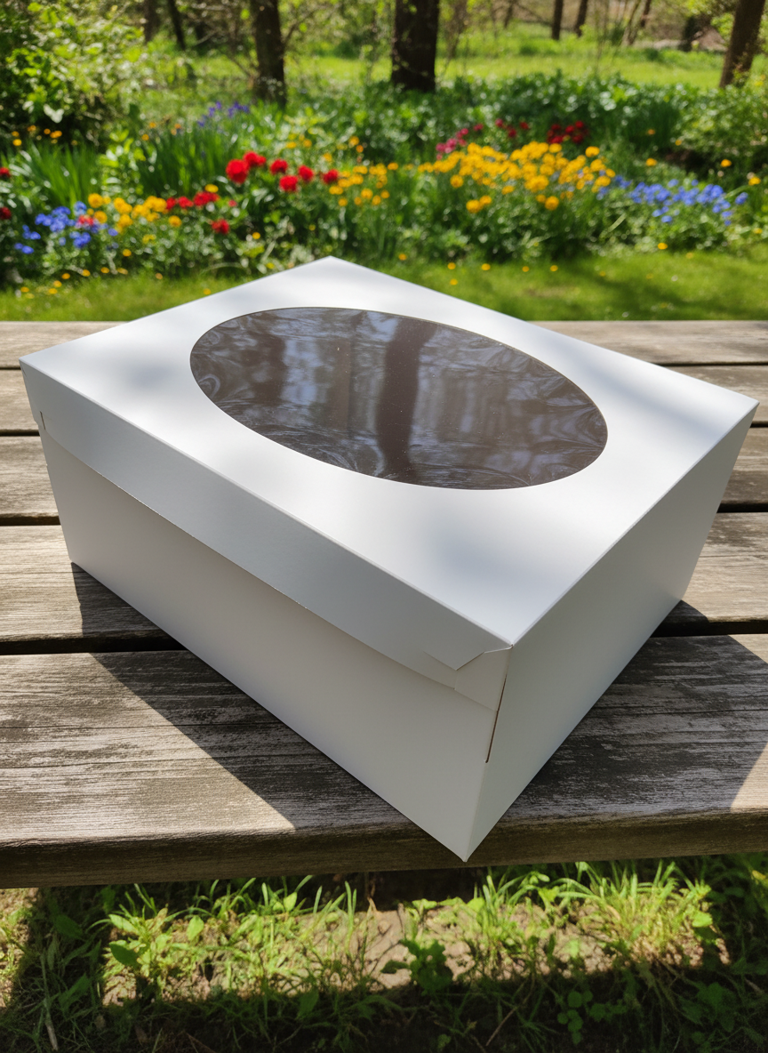 Karton/pudełko na tort z oknem  dwuczęściowe 30x40H23 cm